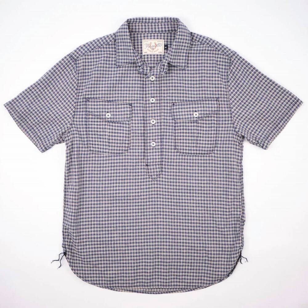 NEW FREENOTE CLOTH men's rancho popover shirt in blue plaid